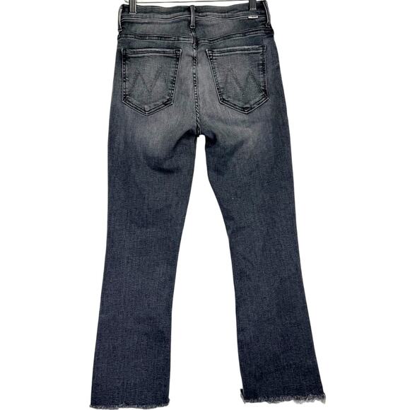 MOTHER Jeans The Insider Crop Step Fray 26 Gray Barely There Distressed Raw Hem - Picture 8 of 14